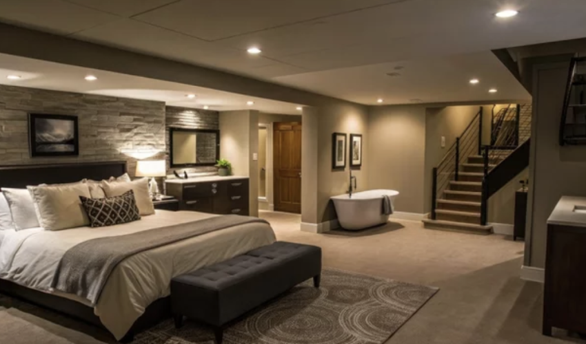 Luxury basement conversion in a home